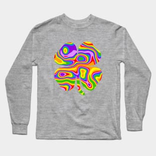 Rainbow Four Leaf Clover- St Patricks Day Art Long Sleeve T-Shirt